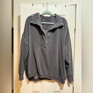 Aerie Getaway Quarter Snap Sweatshirt